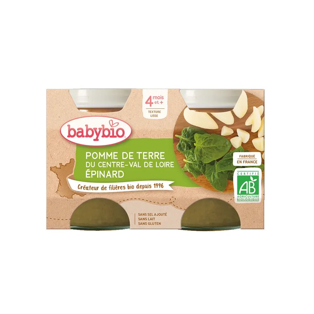 Babybio Pomme de Terre Epinard 2x130g - Nanou's house - BabyBio