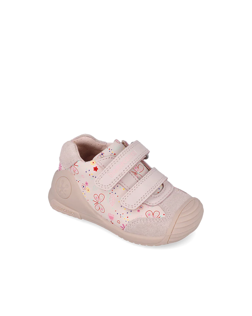 Basket bébé fille premiers pas rose – Biomecanics – chaussures ergonomiques – Nanou’s House Maroc
