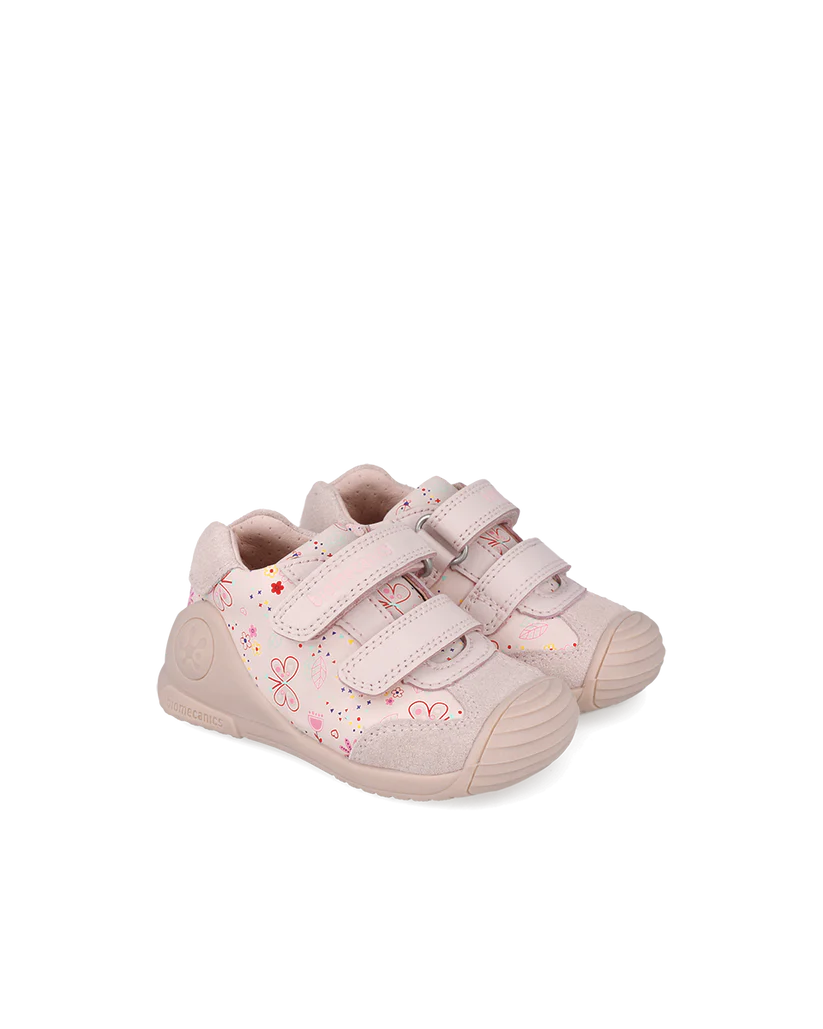 Basket bébé fille premiers pas rose – Biomecanics – chaussures ergonomiques – Nanou’s House Maroc
