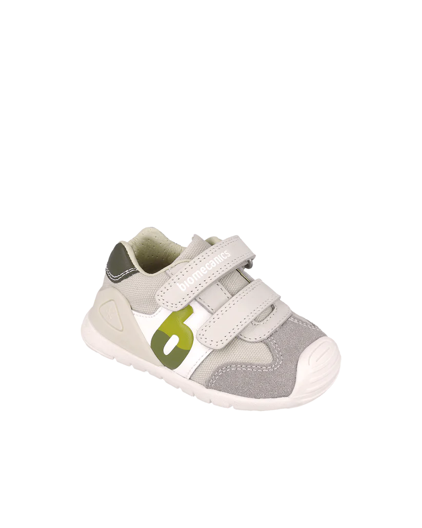 Basket bébé premiers pas gris – Biomecanics – chaussures ergonomiques garçon – Nanou’s House Maroc
