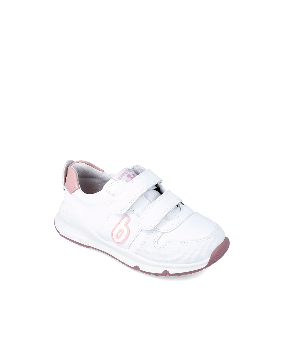 Biomecanics Bioevolution Basket Sport - cuir blanc/rose