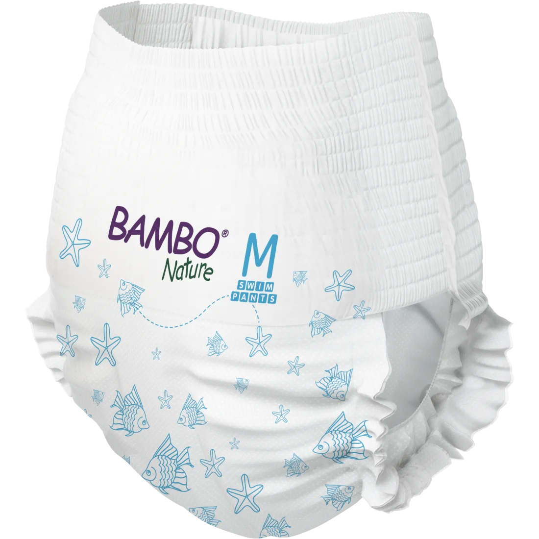 Couches de piscine écologiques Bambo Nature Taille M 12kg+ pour bébé – Paquet de 12 couches de bain