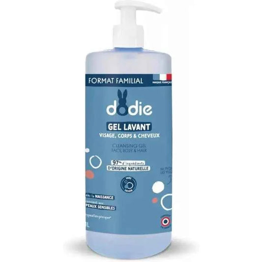 Dodie Gel Lavant 3-en-1 (Visage, Corps & Cheveux) - Flacon Pompe 1L