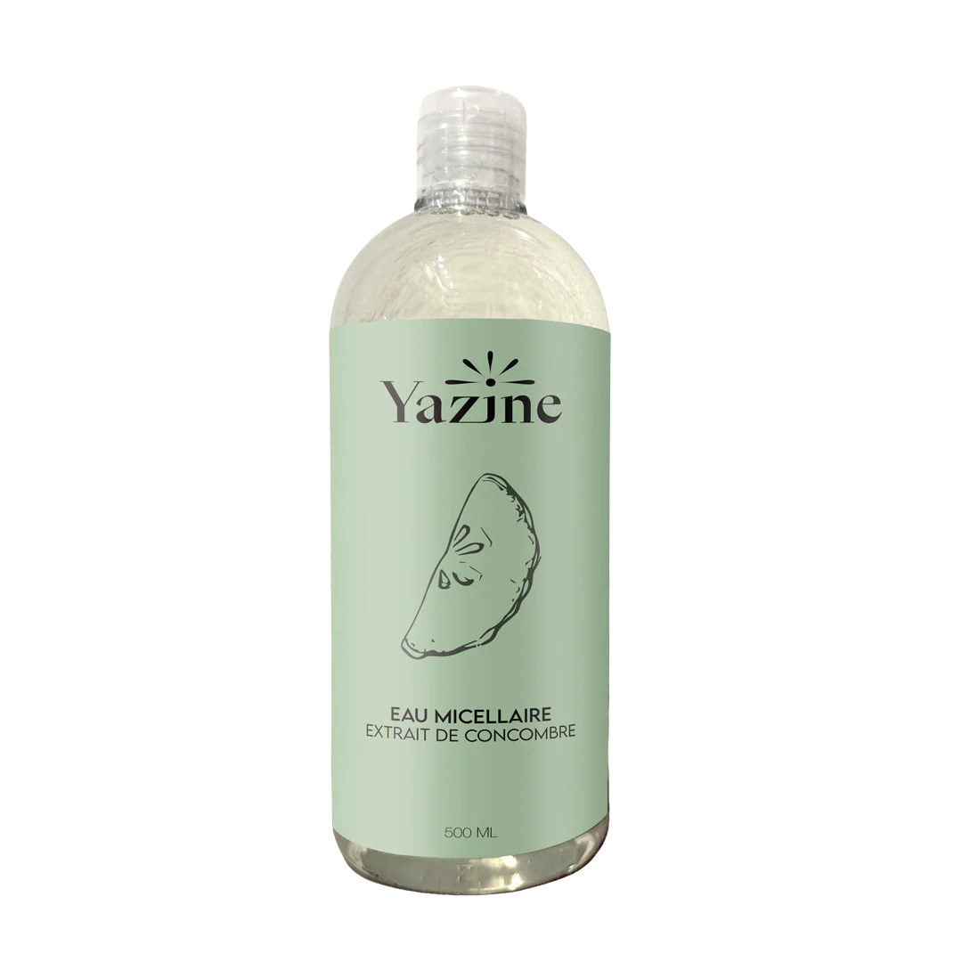 Eau micellaire démaquillante hydratante Yazine à l’extrait de concombre – Nanou’s House Maroc