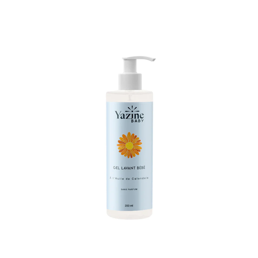 Gel lavant bébé Yazine corps et cheveux à l’huile de calendula – Livraison au Maroc Nanou’s House