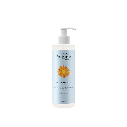 Gel lavant bébé Yazine corps et cheveux à l’huile de calendula – Livraison au Maroc Nanou’s House