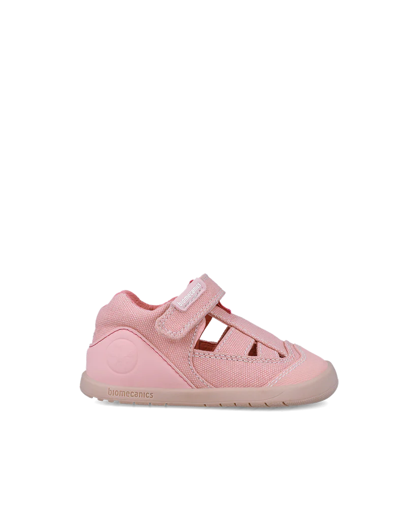 Sandale bébé fille premiers pas en toile rose – Biomecanics – chaussures ergonomiques – Nanou’s House Maroc