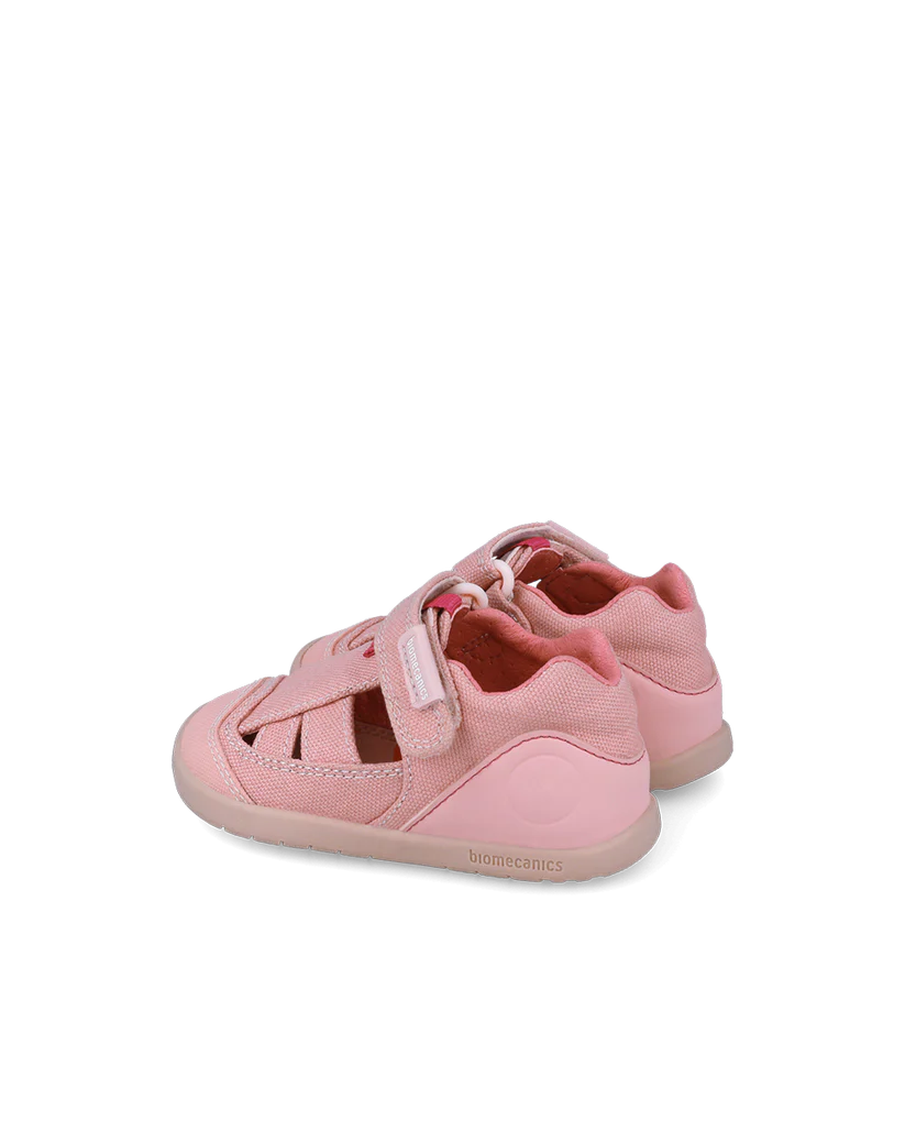 Sandale bébé fille premiers pas en toile rose – Biomecanics – chaussures ergonomiques – Nanou’s House Maroc