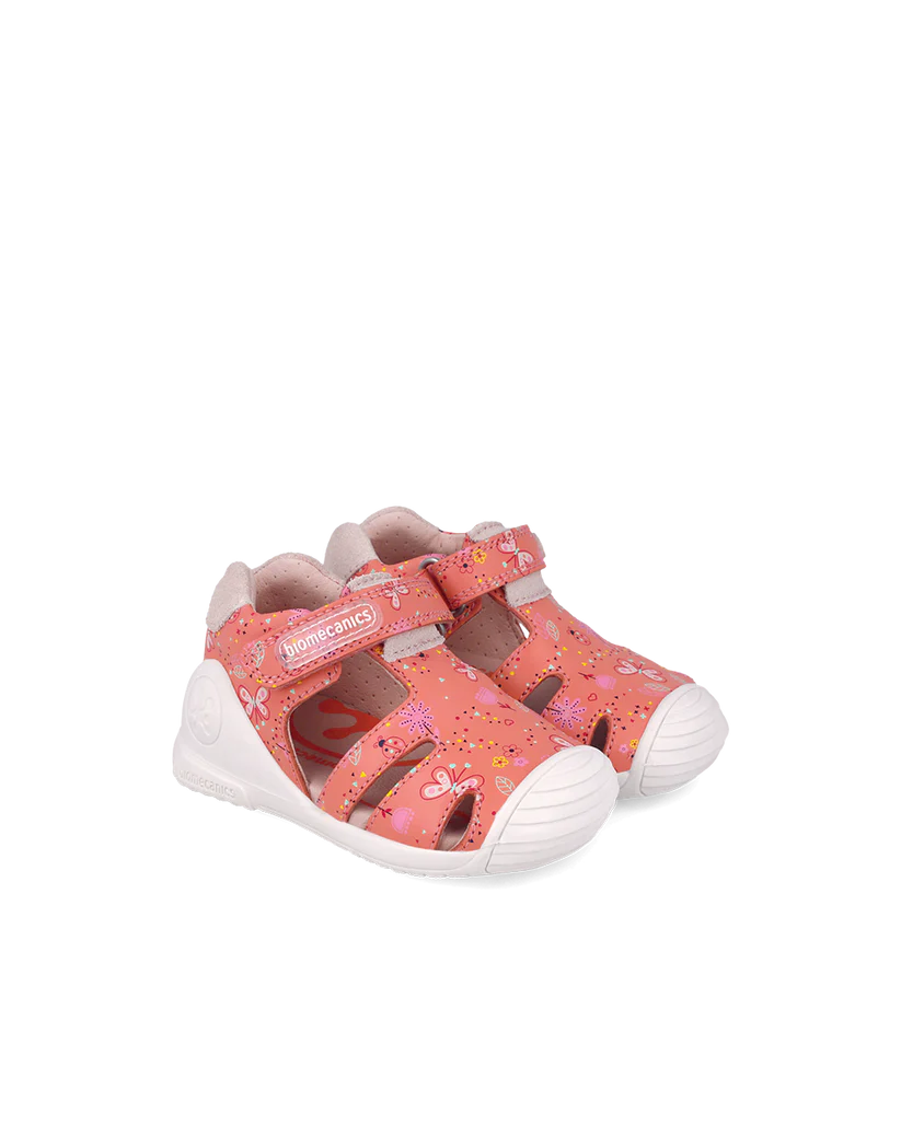 Sandales bébé fille bout fermé cantalope – Biomecanics – chaussures ergonomiques premiers pas – Nanou’s House Maroc