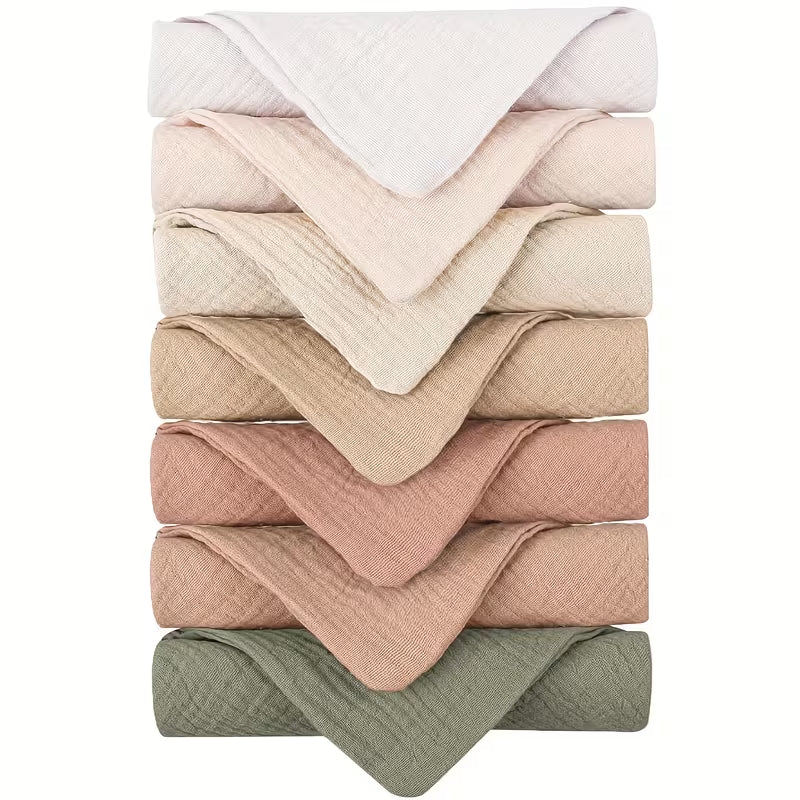 Lot de Serviettes en Gaze de Coton (Visage & Anti-Bavouille)