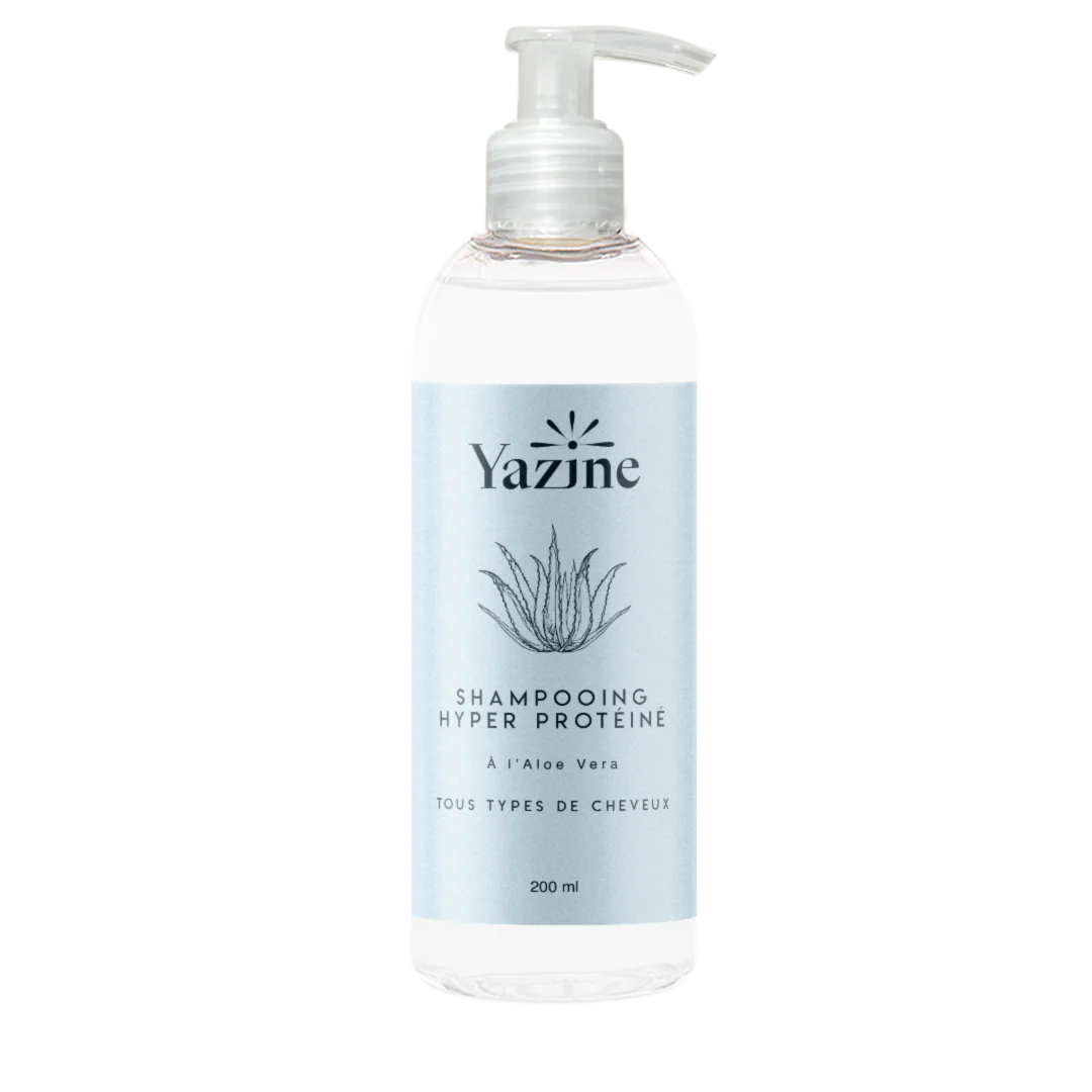 Shampoing sans sulfates Yazine – Nettoyant doux cheveux et cuir chevelu, disponible chez Nanou’s House Maroc