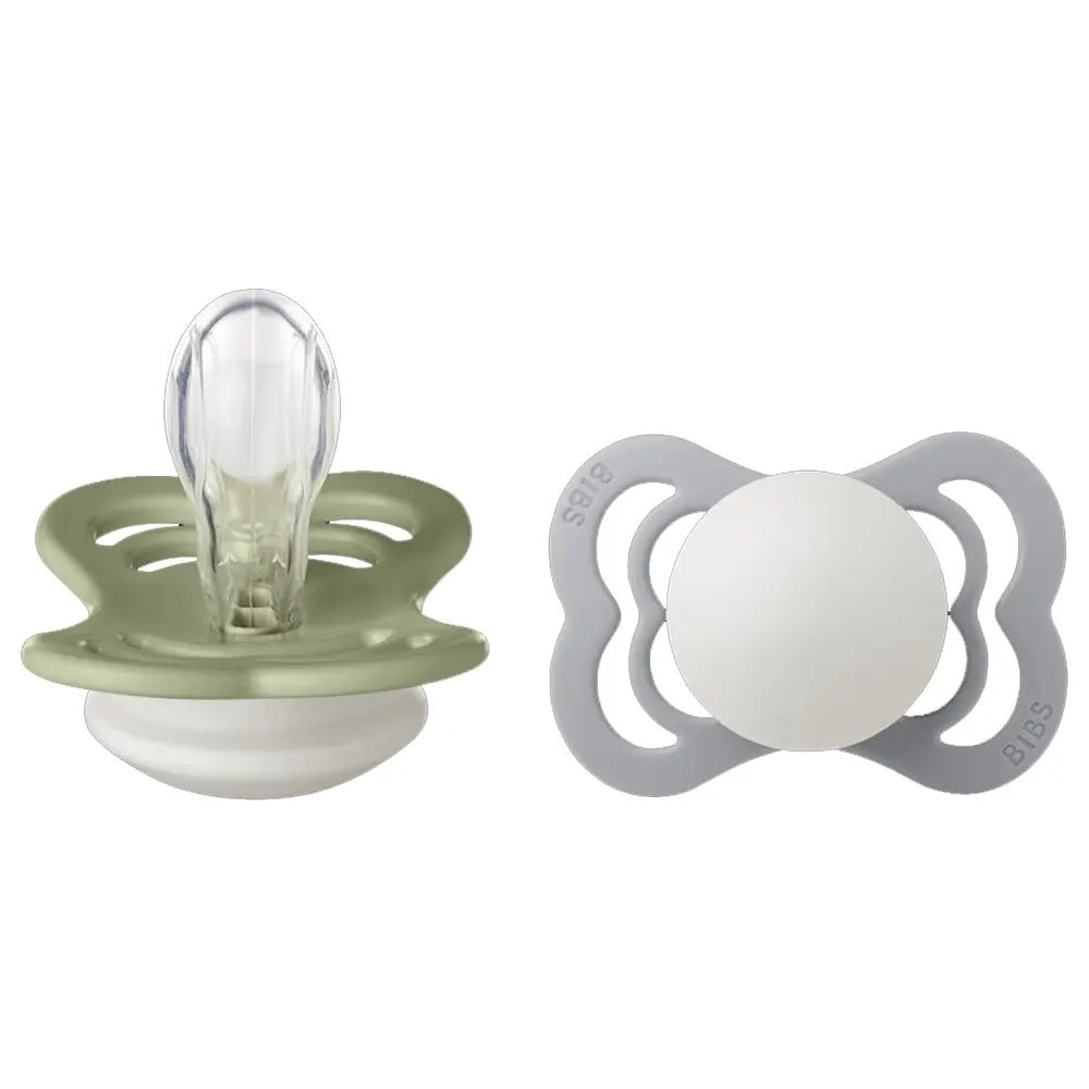 Sucettes BIBS Suprème Silicone Sage / Cloud - GLOW - Nanou's house - BIBS