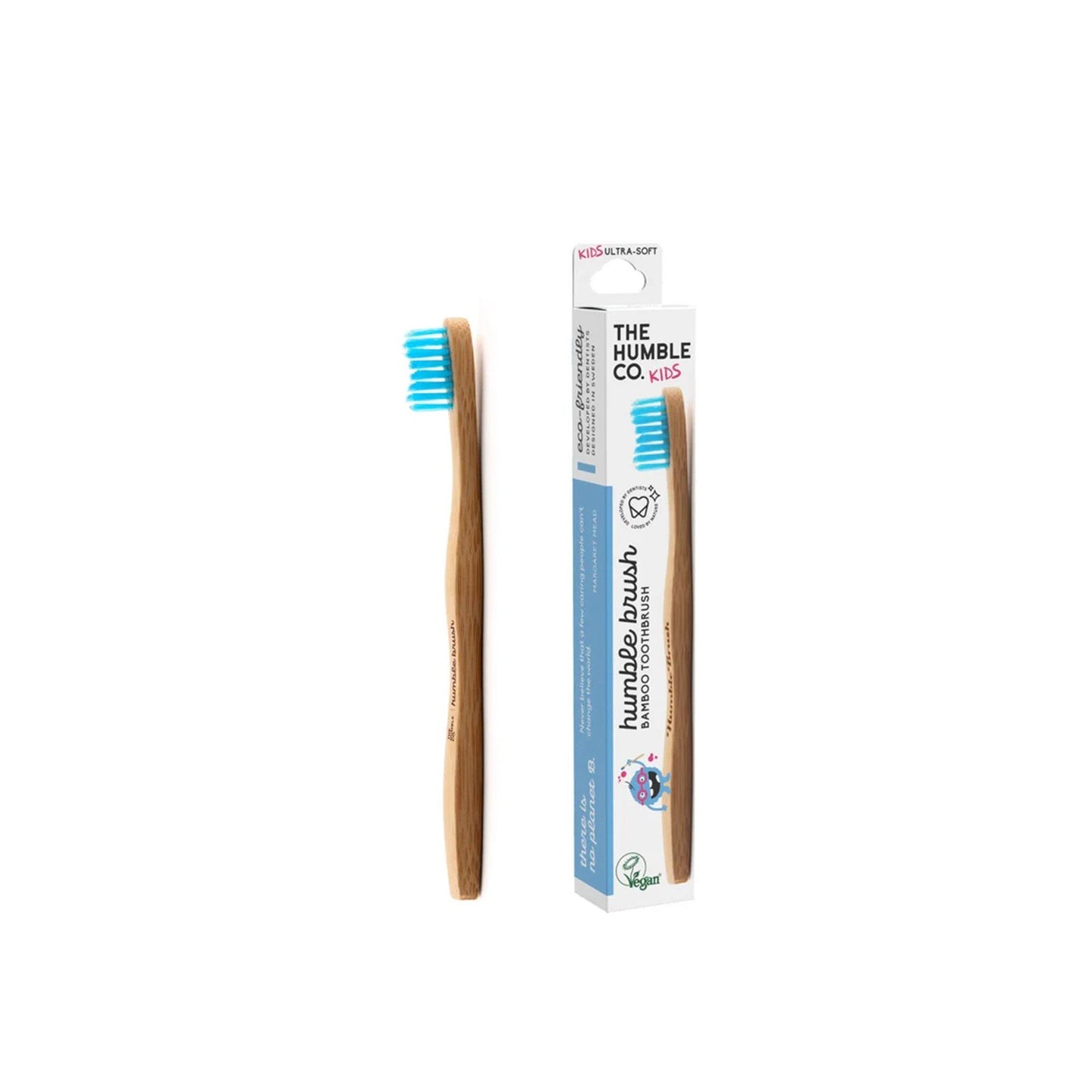The Humble Co Brosse à Dents Bambou Enfant Ultra Souple Bleu 2-8 ans
