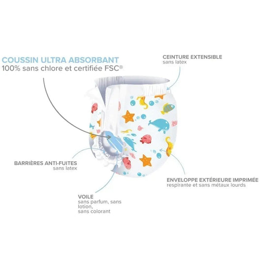 Tidoo Couche piscine T5 écologique 12 - 18 kg - Nanou's house - Tidoo