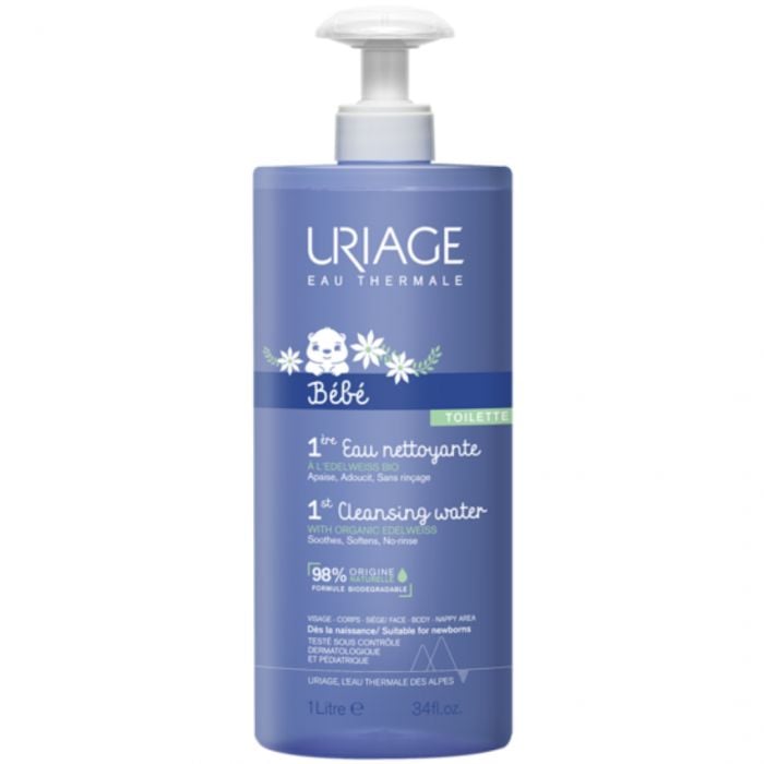 Uriage Bébé 1ère Eau Nettoyante sans rinçage 1L - Nanou's House Maroc