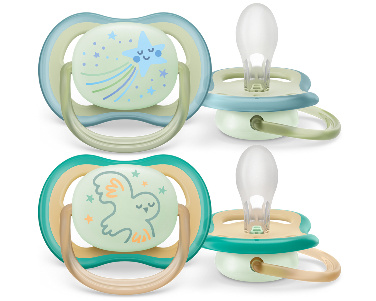 Sucettes Philips Avent Ultra Air Nighttime 0-6 mois bleu et vert