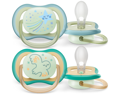Sucettes Philips Avent Ultra Air Nighttime 0-6 mois bleu et vert