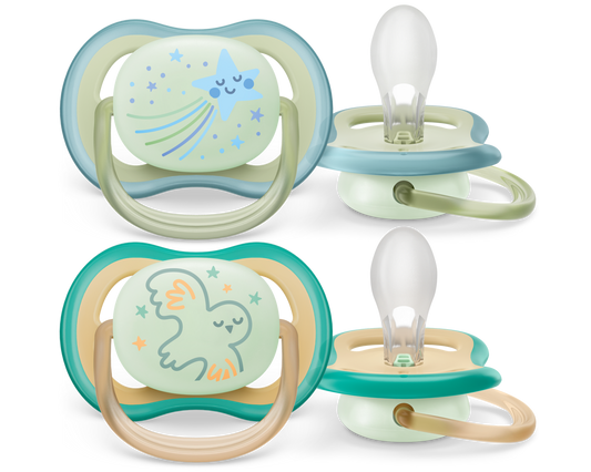 Sucettes Philips Avent Ultra Air Nighttime 0-6 mois bleu et vert