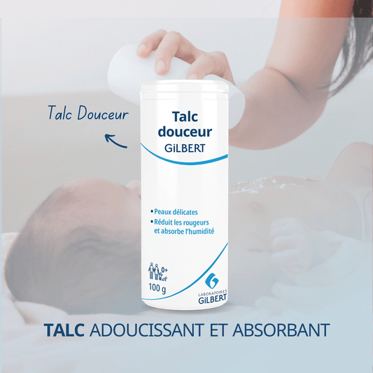 Talc Douceur Gilbert 100 g – Poudre apaisante naturelle pour bébé
