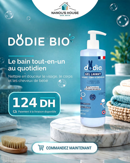 Dodie Gel Lavant 3-en-1 (Visage, Corps & Cheveux) - Flacon Pompe 500ml