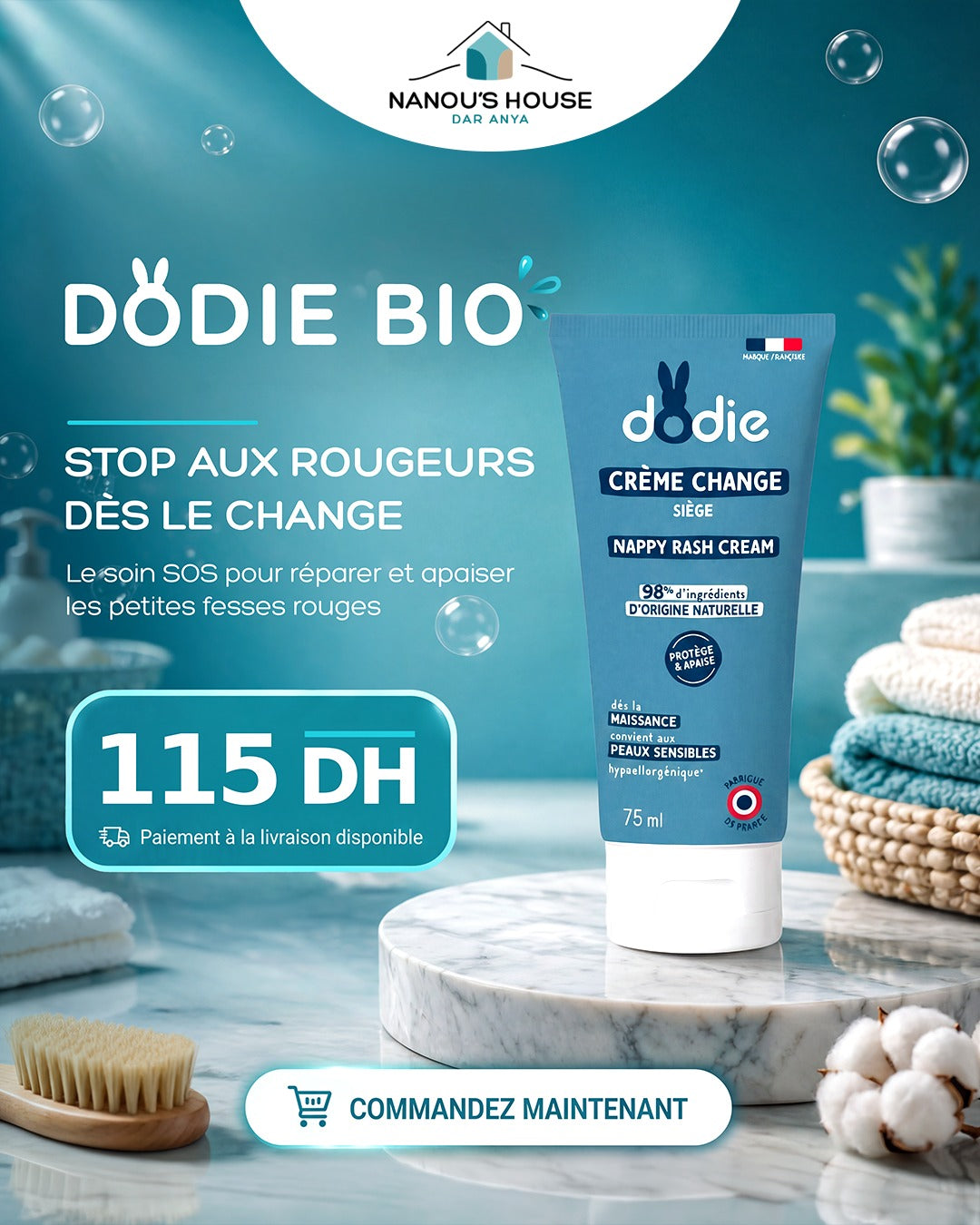 Crème de Change Protectrice (Soin Anti-Rougeurs) - Tube 75ml Dodie