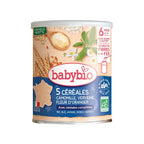 Boîte Babybio 5 céréales verveine, fleur d'oranger et camomille bio 220g dès 6 mois | Nanou's House