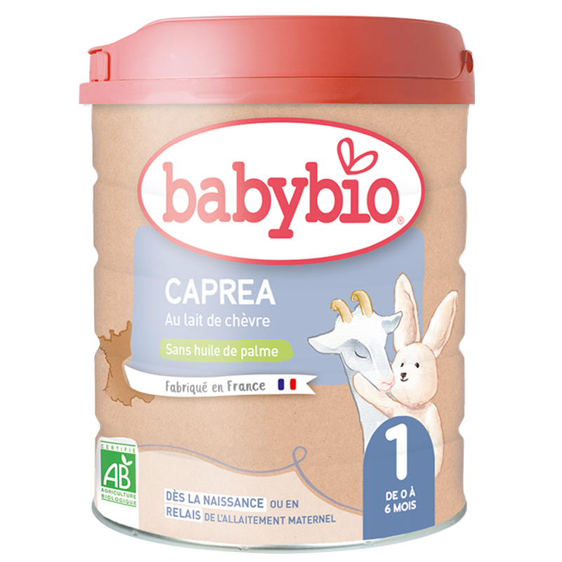 Boîte Babybio Caprea 1er âge, lait infantile au lait de chèvre bio 0-6 mois 800g | Nanou's House