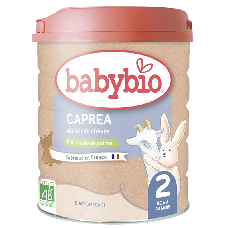 Boîte Babybio Caprea 2ème âge, lait de suite au lait de chèvre bio 6-12 mois 800g | Nanou's House