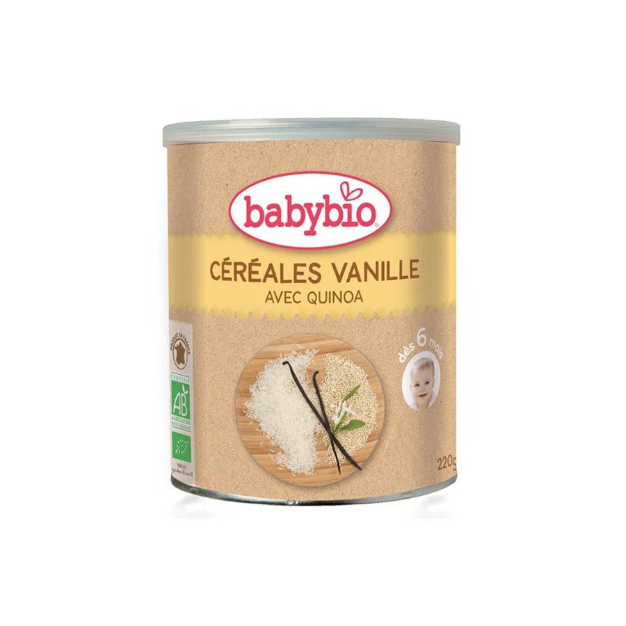 Boîte Babybio 5 céréales vanille bio 220g dès 6 mois | Nanou's House