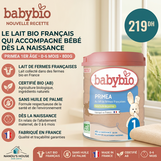 Babybio Lait Infantile Primea 1er Âge 800g - 0 - 6mois - Nanou's house - BabyBio
