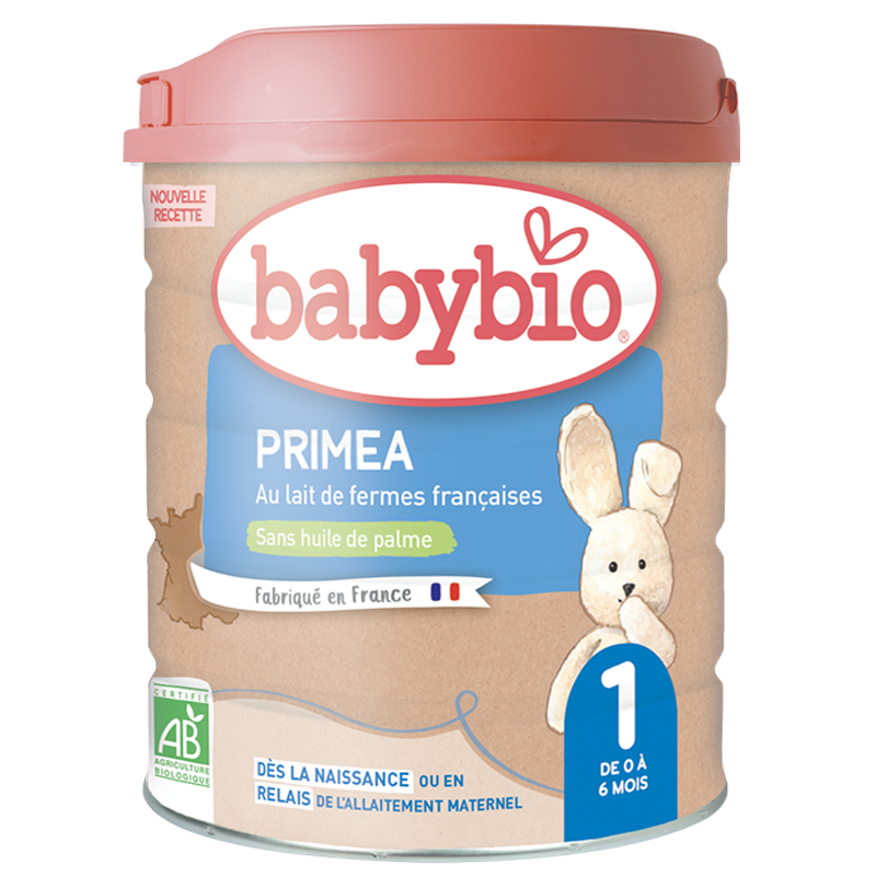 Boîte Babybio Primea 1er âge, lait infantile bio 0-6 mois 800g | Nanou's House