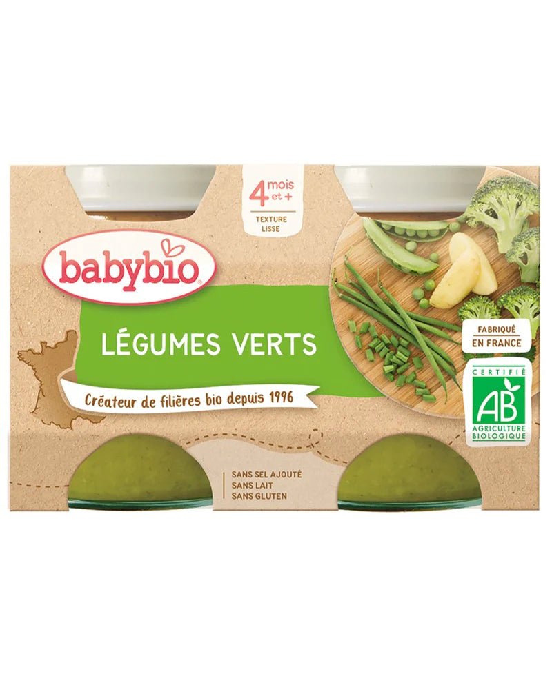 Babybio Pot Légumes Verts 2x130g - Nanou's house - BabyBio