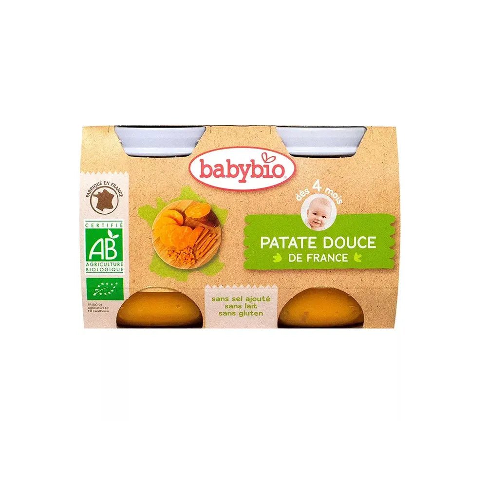 Babybio Pot Patate Douce 2x130g - Nanou's house - BabyBio
