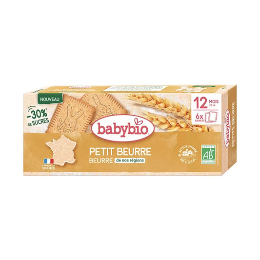 Boîte Babybio Petit Beurre bio 12 biscuits 6 sachets fraîcheur - 12 mois et plus