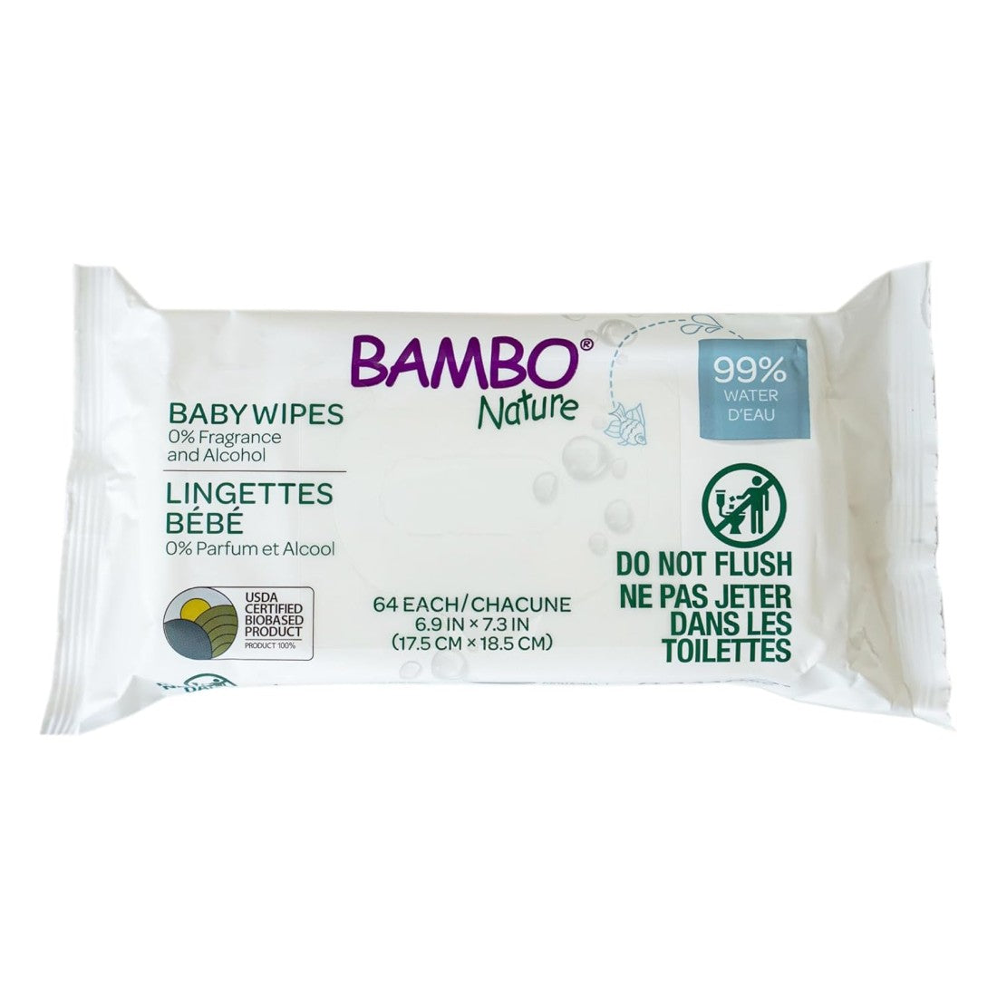 Paquet de lingettes Bambo Nature biodégradables Nanou’s House