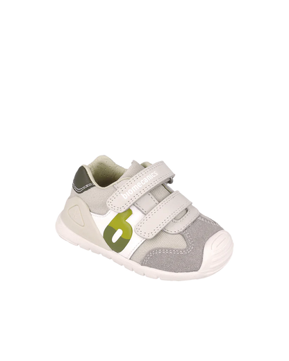 Basket bébé premiers pas gris – Biomecanics – chaussures ergonomiques garçon – Nanou’s House Maroc