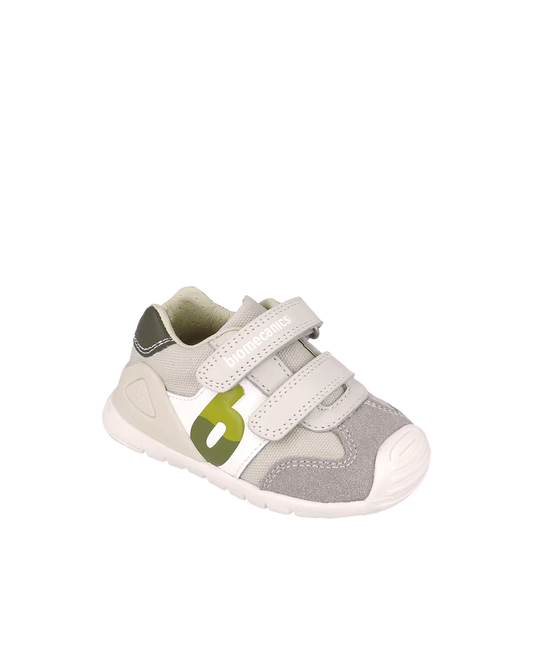 Basket bébé premiers pas gris – Biomecanics – chaussures ergonomiques garçon – Nanou’s House Maroc