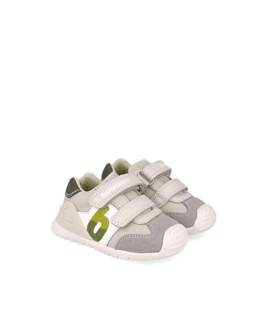Basket bébé premiers pas gris – Biomecanics – chaussures ergonomiques garçon – Nanou’s House Maroc