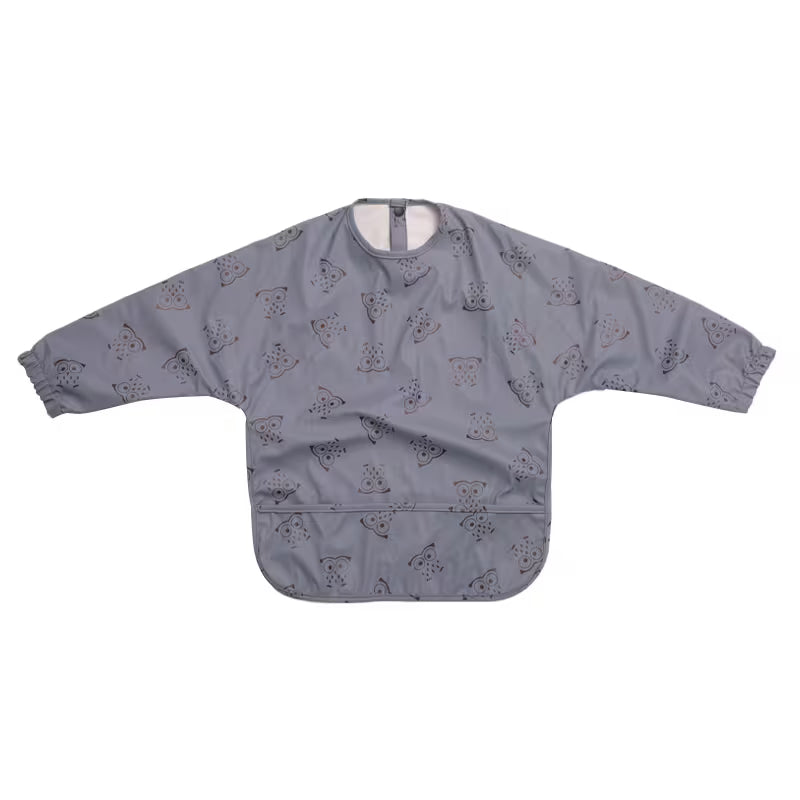 Bavoir tablier imperméable à manches longues motif chouette pour bébé - Nanou's House