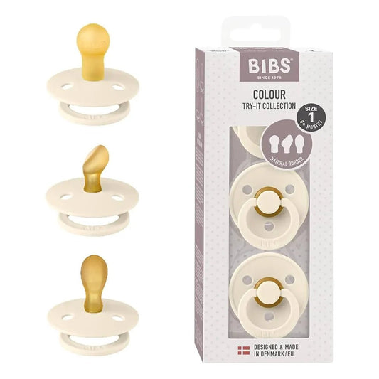 BIBS Lot de 3 Sucettes d’Essai Try - It – Couleur Ivoire - 0 - 6M - Nanou's house - BIBS