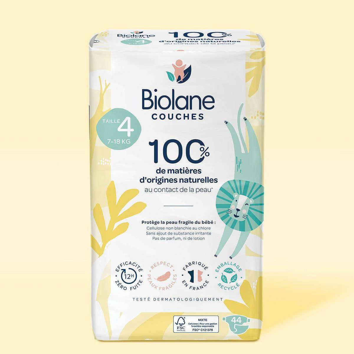 Couches Biolane taille 4, 7 à 18 kg, 44 couches
