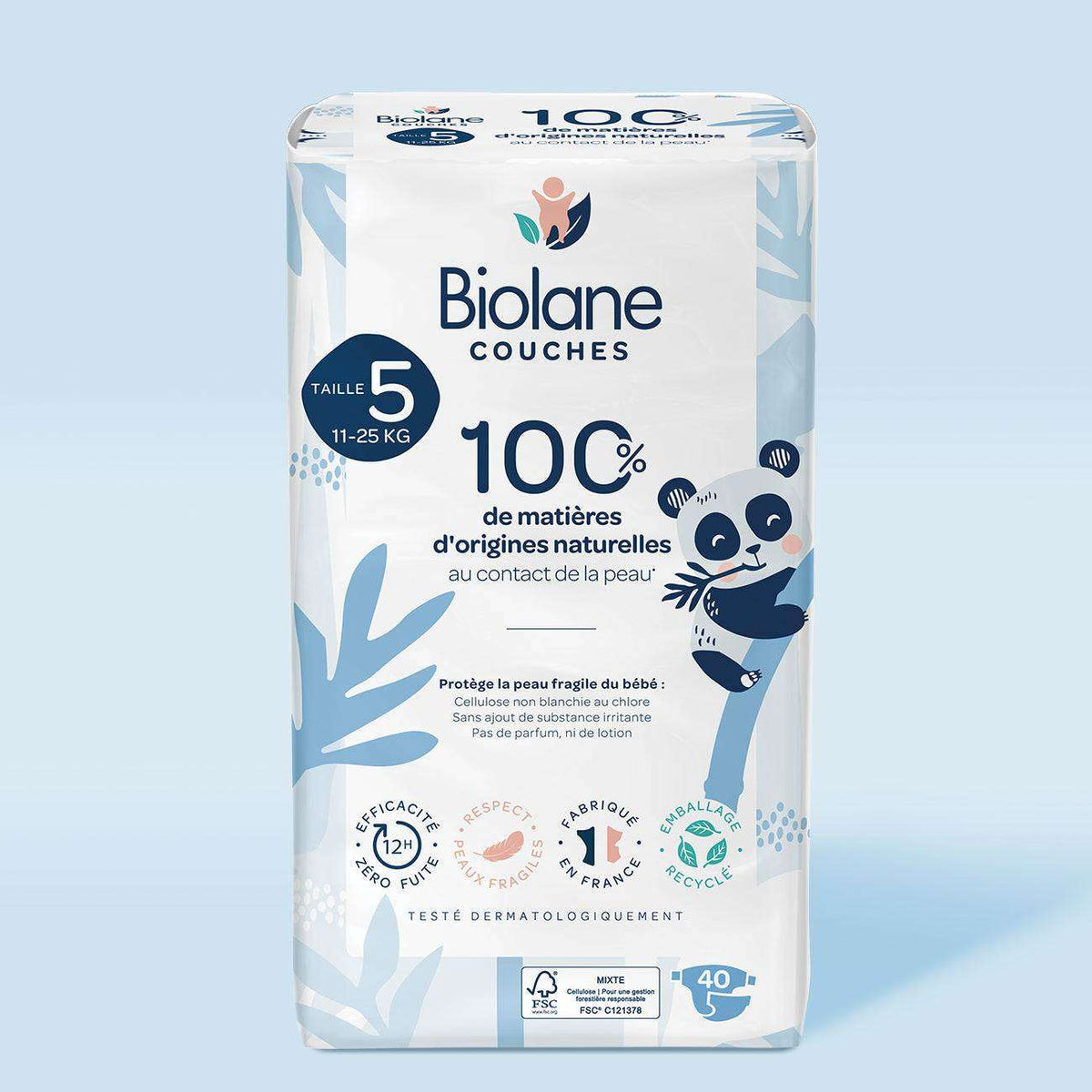 Couches Biolane taille 5, 11 à 25 kg, 40 couches