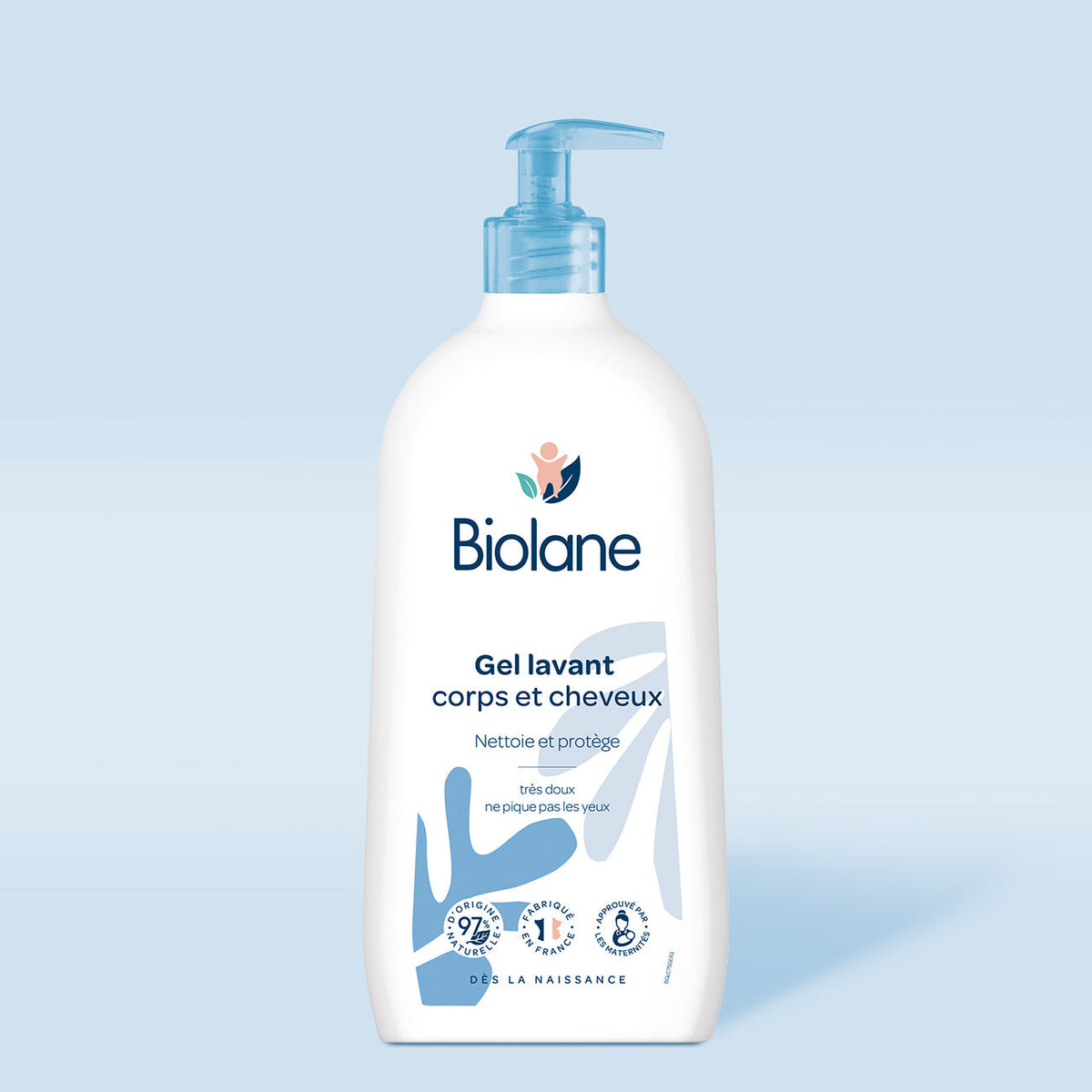 Biolane gel lavant corps et cheveux 2 en 1, flacon pompe