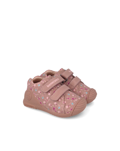 Biomecanics Baskets Biogateo - Floral rose — chaussure bébé premiers pas (photo 1)