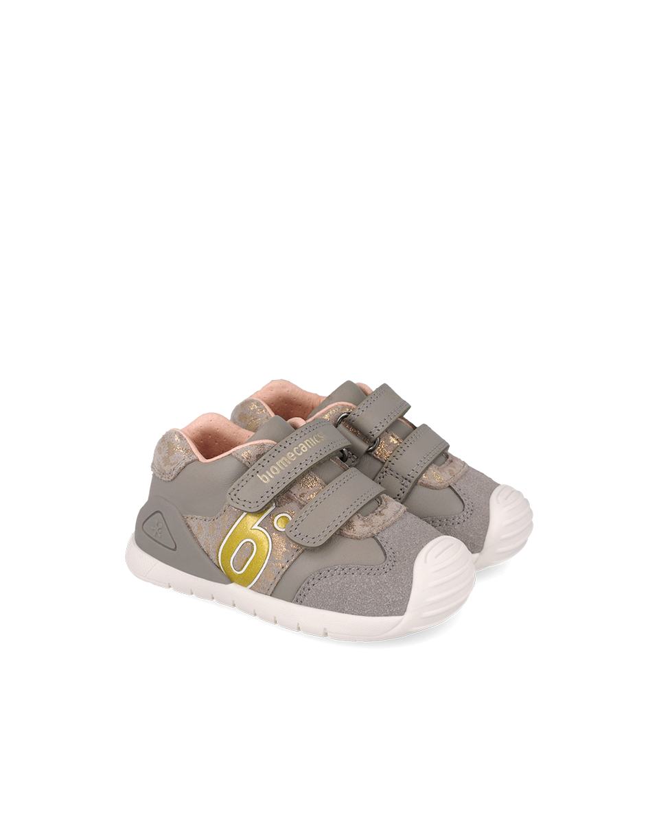 Biomecanics Baskets Biogateo - Léopard gris — chaussure bébé premiers pas (photo 1)