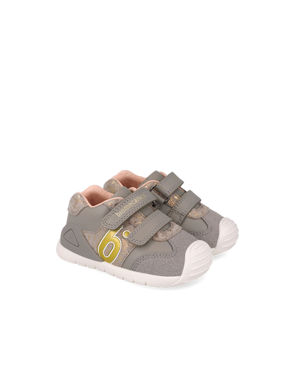 Biomecanics Baskets Biogateo - Léopard gris — chaussure bébé premiers pas (photo 1)