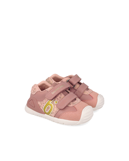 Biomecanics Baskets Biogateo - Léopard rose — chaussure bébé premiers pas (photo 1)