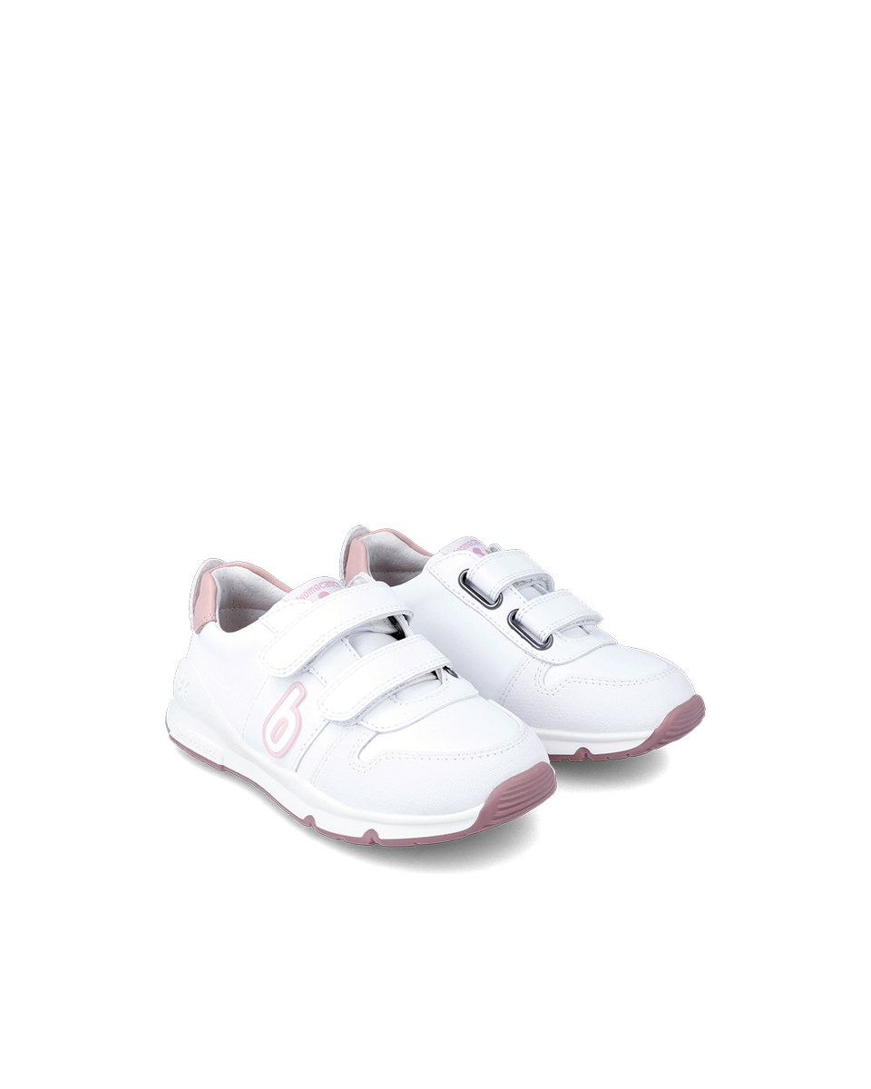Biomecanics Bioevolution Basket Sport - cuir blanc/rose