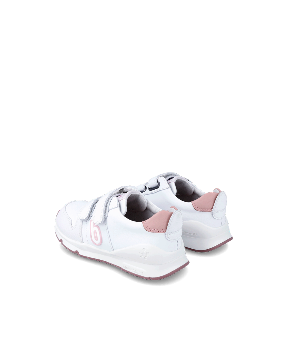 Biomecanics Bioevolution Basket Sport - cuir blanc/rose