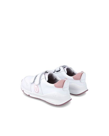 Biomecanics Bioevolution Basket Sport - cuir blanc/rose